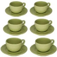 Tazzina caffe' set 6 pezzi juliet verdepastello c/piattino cm7,5h5