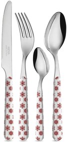Set di Posate Natalizie Fiocchi di Neve 24 Pezzi Colore Bianco /