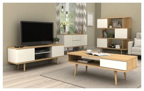 Tavolo TV bianco in rovere 140x52 cm Alana - Støraa