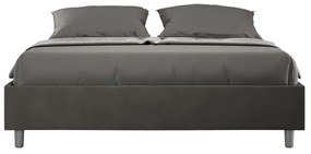 Letto matrimoniale e rete 160x200 in microfibra grigio Azelia