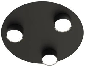 Lampada da soffitto in acciaio BOLX 3 nera 3xGX53