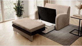 Divano marrone chiaro allungabile e rivestimento in velluto 130 cm Ario – ELTAP