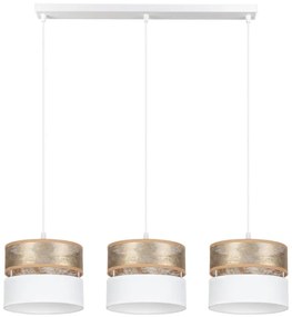 Lampadario a sospensione con filo LIMA 3xE27/60W/230V oro/bianco
