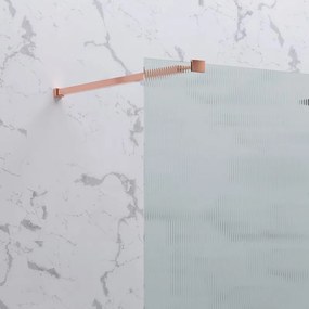 Doccia walkin 120 cm vetro scanalato profilo oro rosa | KW1000FLGR - KAMALU