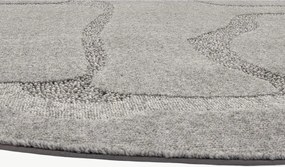 Tappeto rotondo in lana grigia ø 160 cm Morphic Organica - Agnella