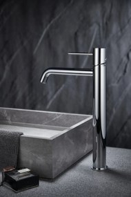 Rubinetto miscelatore alto per lavabo monocomando senza scarico in ottone cromato Memo