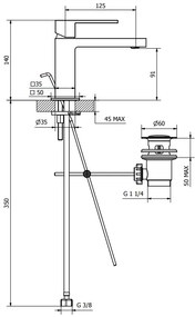 Teorema Pillar Set Miscelatori Monocomando Lavabo Bidet automatici E Vasca con Doccetta Cromo