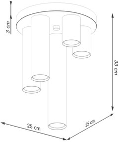 Sollux SL.1465 - Faretto LAGOS 5xGU10/10W/230V bianco