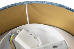 Plafoniera moderna blu 30 cm con interno oro - Drum