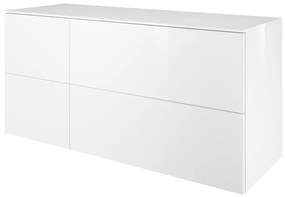 Mobile da bagno sotto lavabo Neo  laccato lucido L 135 x H 65 x P 48 cm 4 cassetti, lavabo non incluso