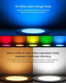 Faro da Incasso 12W RGB+CCT Dimmerabile Antiabbagliamento Sinc. Aut. - Foro Ø95mm -100mm Colore RGB+CCT