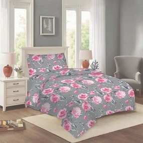 Biancheria da letto rosa/grigia in cotone per letto singolo 140x200 cm Dana – Cotton House