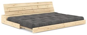 Divano letto in velluto a coste nero-antracite 196 cm Base - Karup Design