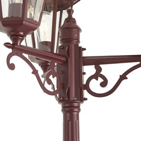 Lanterna da esterno classica rosso scuro 220cm 3 luci IP44 - Havana