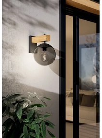 Eglo 900671 -Applique da esterno BUFALATA 1xE27/40W/230V nero/legno IP44