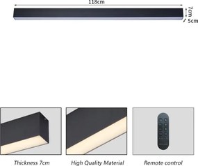 Brilagi - Plafoniera LED dimmerabile SLEEKLINE LED/40W/230V Wi-Fi Tuya, nero + telecomando