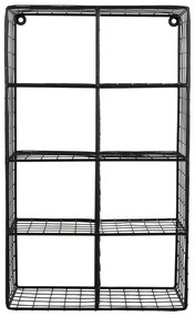 Mensola nera in acciaio con ripiani multipli 30 cm Reja – PT LIVING