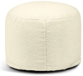 Puof a sacco color crema con rivestimento in bouclé Mini – SLOWDOWN