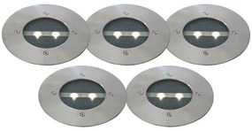 Set di 5 faretti da terra moderni in acciaio IP44 solari - Tiny