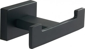 Mexen Arno doppio gancio per asciugamano, nero - 7020735-70