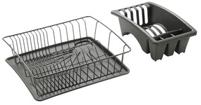 Vaschetta di raccolta in acciaio inox grigio antracite Aquatexplus Lava - Metaltex