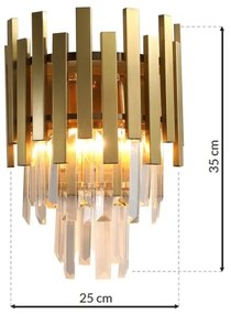 Applique di cristallo ASPEN GOLD 2xE14/40W/230V