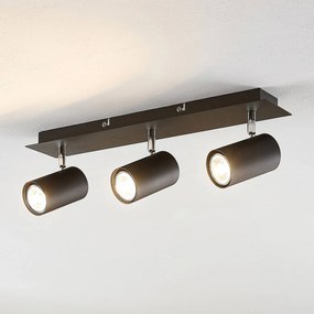 Lindby Faretto da soffitto Joffrey, 49 cm, nero, a 3 luci, GU10