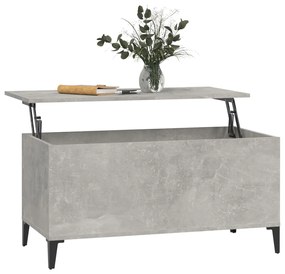 Tavolino salotto grigio cemento 90x44,5x45 cm legno multistrato