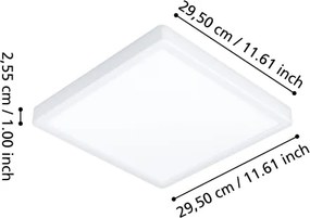 Eglo 901379 - LED RGBW dimmerabile, plafoniera fumé FUEVA-Z LED/13,5W/230V 29,5cm IP44 bianca