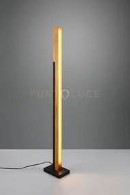 Kerala piantana led 16w 1950lm, 3000k legno naturale e metallo nero...