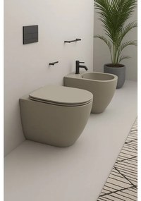 Bidet filomuro Best Olympia ceramica L36 x H42 x P53 cm sabbia opaco