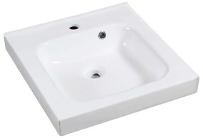 Lavabo a incasso rettangolare vasca centrale Remix L 46 x H 14 x P 49 cm in ceramica bianco lucido