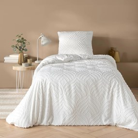 Set copripiumino e federa bianco in microfibra per letto singolo 140x200 cm Heltie – douceur d'intérieur