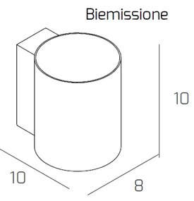 Applique Moderna Cilindrica Shape Metallo Sabbia 2 Luci Gx53 10Cm Biemissione