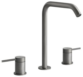 Gruppo lavabo 3 fori con bocca senza scarico steel brushed cesello 54411 gessi