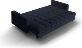 Divano blu scuro allungabile/con contenitore con rivestimento in bouclé 222 cm Bali – Cosmopolitan Design