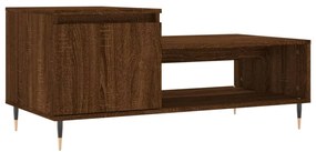 Tavolino da salotto rovere marrone100x50x45cm legno multistrato