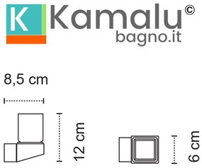 Kamalu - portaspazzolini sospeso in acciaio inox nero opaco e vetro | nuevo-n