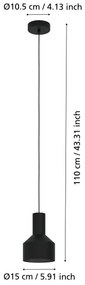 Eglo 99551 - Lampadario su corda CASIBARE 1xE27/40W/230V
