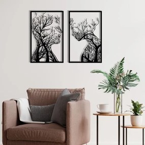 SET 2x Decorazione da muro 86x63 cm Albero della Vita metallo