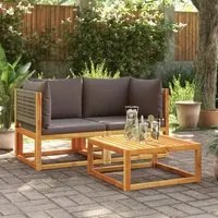 Divani Angolari da Giardino con Cuscini 2pz Massello Acacia 3278899