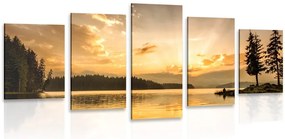 Quadri 5 pezzi – Riflesso del lago di montagna
