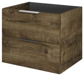 Mobile da bagno sospeso sotto lavabo L 59 x H 48 x P 45 cm rovere, 2 cassetti PELIPAL Madeo