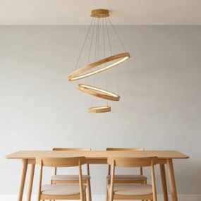 Brilagi - Lampadario LED su cavo UMEA WOOD LED/45W/230V pr. 60 cm in legno di caucciù