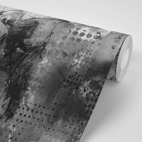 Carta da parati autoadesiva – Pittura grafica in bianco e nero