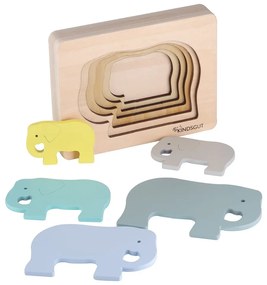 Puzzle a inserimento in legno Elephant - Kindsgut