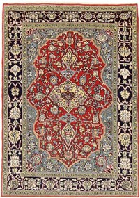 Ghom Tappeto 110 x 150 Rosso (Iran) Annodato A Mano