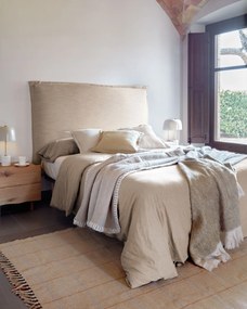 Kave Home - Testiera sfoderabile Tanit in lino beige per letto da 180 cm