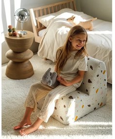 Poltrona per bambini bianca con rivestimento in bouclé e ciniglia Terrazzo Cloud – Wigiwama