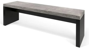 Panchina nera e grigia con decoro in cemento , 140 x 43 cm Detroit - TemaHome